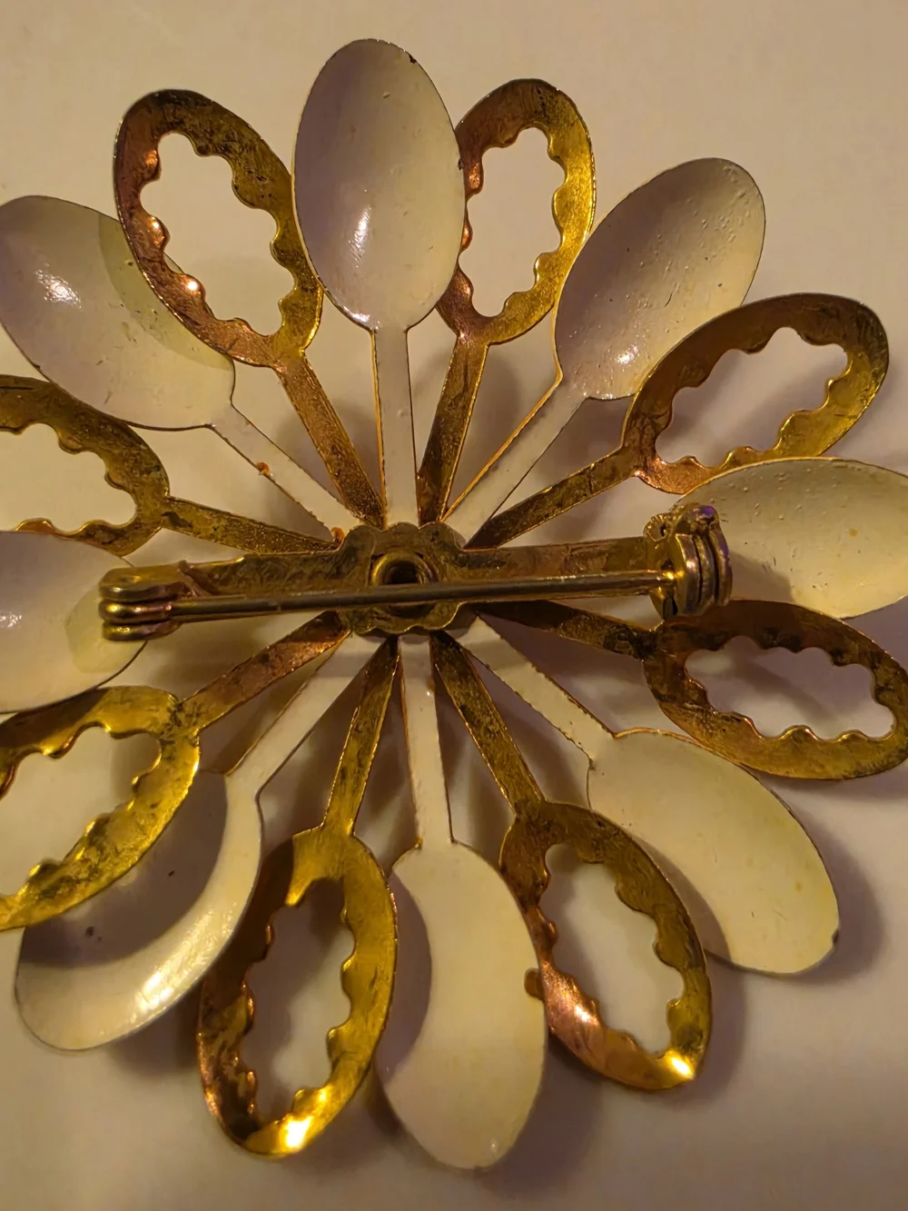 Vintage Mid-century Modern Enamel Flower Brooch